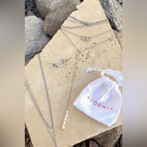 Adornia 2 Lariat Necklaces & Stud Earrings Set - NWT